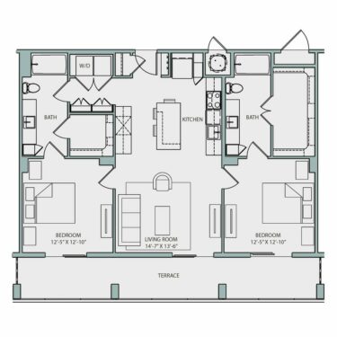 Rendering of the B1.1 floor plan