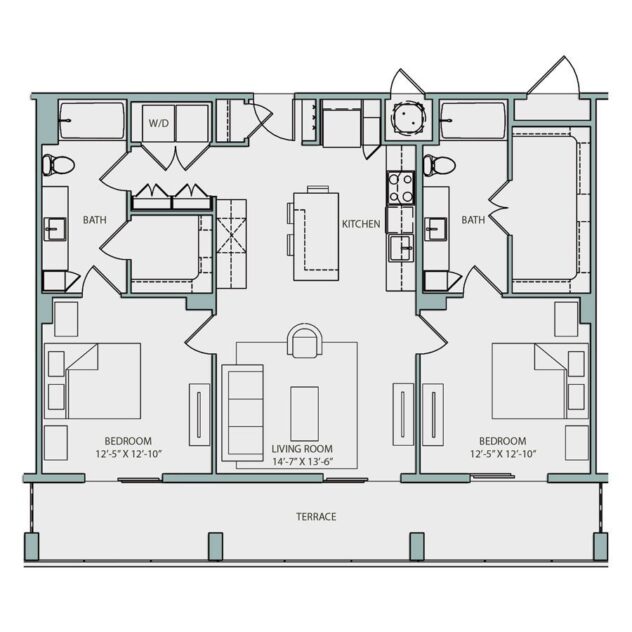 Rendering of the B1.1 floor plan